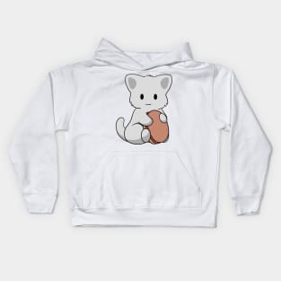 White Cat Macaron Kids Hoodie